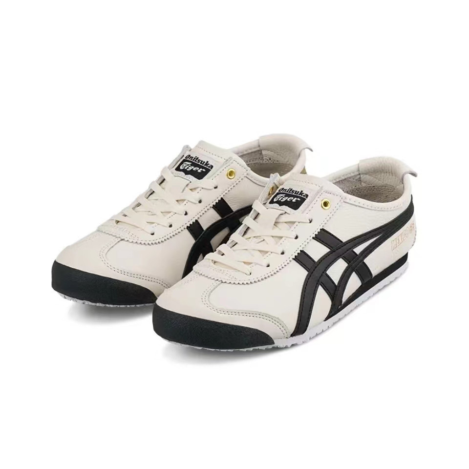 【ของแท้ 100%】Onitsuka Tiger Mexico 66 โอนิซึกะไทเกอร์ Beige/Black 1183B493-100 Low Top Unisex Sneakers
