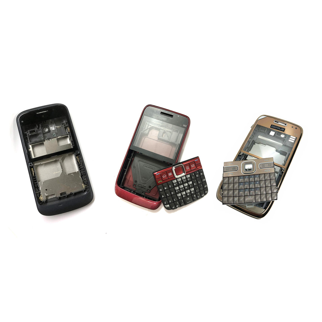 สําหรับ Nokia E5 E63 E71 E72 ฝาครอบแบตเตอรี่ด้านหน้า Faceplate กรอบปกหลังปุ่มกด