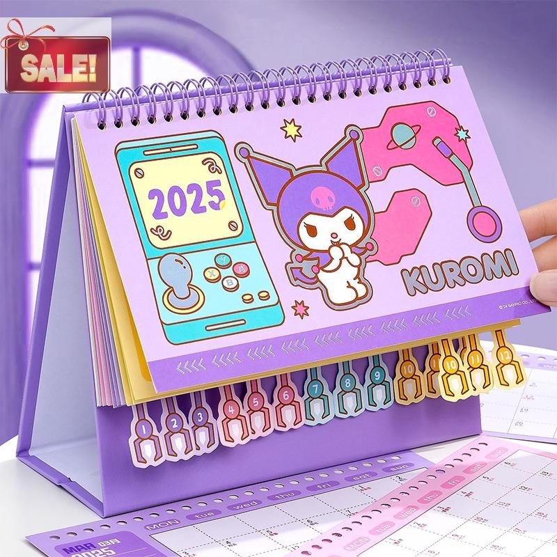 Bl การ์ตูนน่ารักปฏิทินตั้งโต๊ะอะนิเมะ Kuromi Cinnamoroll Melody Kt ปฏิทินแมว Kawaii เดสก์ท็อปตกแต่งตารางวางแผนของขวัญ A