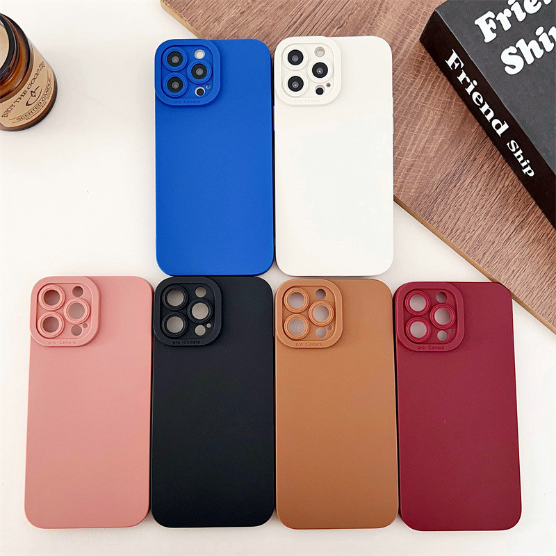 เหมาะสําหรับ iphone16/15 Frosted Eye เคสโทรศัพท์ 14Promax Sky Eye Step iphone13 ผิวรู้สึกป้องกันกรณีซิลิโคนนุ่มโทรศัพท์ป้องกันกรณี