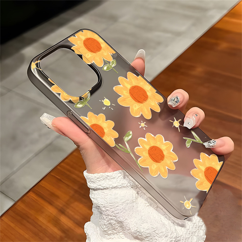 เคสโทรศัพท์ iPhone 17 11 12 Air 13 15 14 16 Pro Max 14 15 Plus เคสไอโฟน ฝาหลังซิลิโคนอ่อนนุ่ม กันกระแทก ดอกทานตะวัน