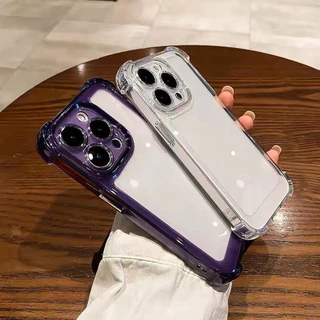 AK เคสโทรศัพท์ซิลิโคน TPU นิ่ม แบบใส กันกระแทกสี่มุม หรูหรา สําหรับ IPhone 17 16 15 11 13 14 12 Pro 7 8 Plus XS Max X XR