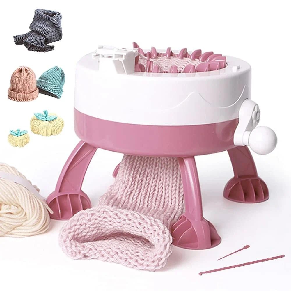 เครื่องถักอัตโนมัติ 22 เข็ม ฐานหมุน ถักคู่อัจฉริยะ ชุดถักงานฝีมือ ทําเอง สําหรับผู้ใหญ่ เครื่องทอผ้า