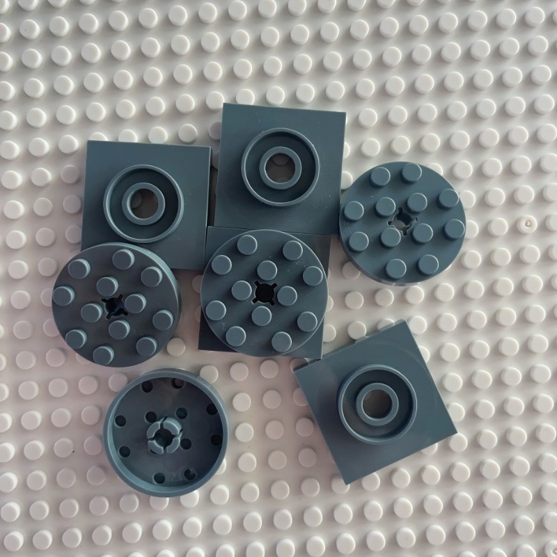 6 ชิ้น/3 ชุด MOC ฉาก Building Blocks ใช้งานร่วมกับอนุภาคขนาดเล็ก 4X4 รอบแผ่น Building BlocksTurntable ฐานประกอบตัวเชื่อมต่ออุปกรณ์เสริม AB6-AC3