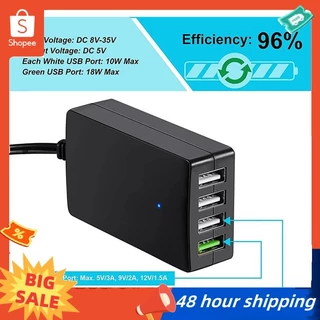 พร้อมสต็อก ชาร์จ DC แบบพกพา 12V/24V ถึง 5V 4-Port Usb Charger Usb Charger Multiport Usb Charger พร้อมคลิปแบตเตอรี่สําหรับโทรศัพท์สมาร์ทและแท็บเล็ตอื่นๆ