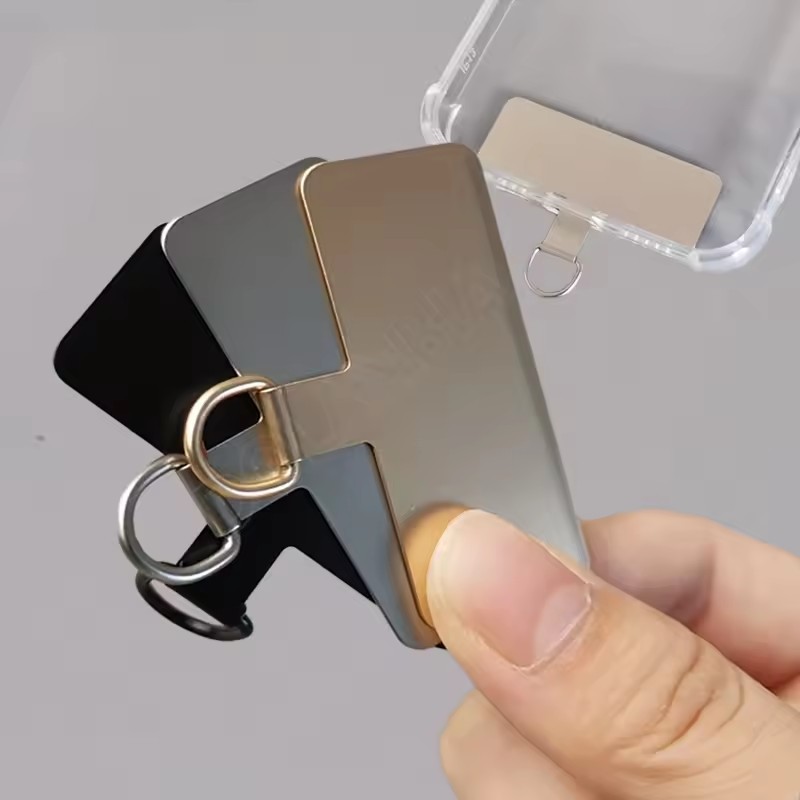 สากลโลหะโทรศัพท์เชือกเส้นเล็กปะเก็นแพทช์ทนทานบางเฉียบโทรศัพท์มือถือสลิงเชือกบัตรคลิปสายรัดแขวนสายไฟแท็บ