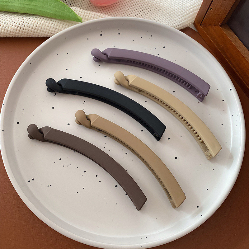 Frosted Banana Clip กิ๊บติดผมอเนกประสงค์ไร้รอยต่อระดับไฮเอนด์ของผู้หญิงแฟชั่นเครื่องประดับผมเรียบง่าย