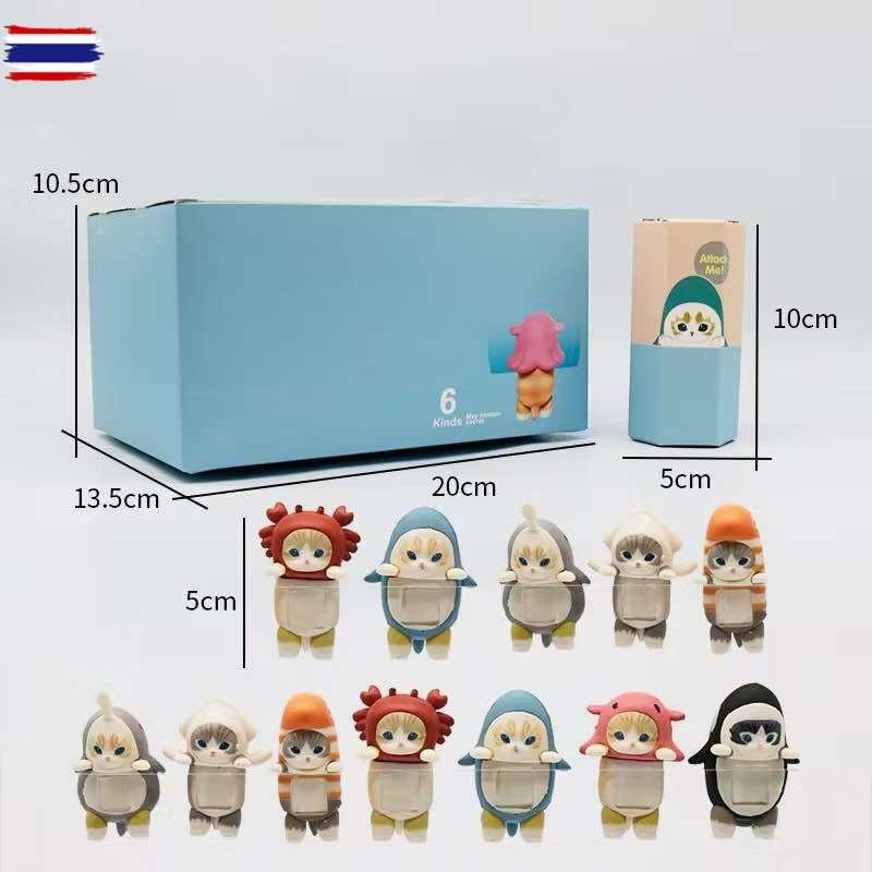 ยกbox 12จุ่ม Sonny Angel Mofusand Hippers มินิตัวเลขกล่องตาอด Sonny Angel ศัพท์ตกแต่ง decfeyeth