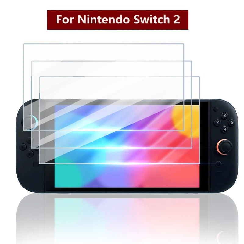 กระจกนิรภัยป้องกันหน้าจอสําหรับ Nintendo Switch 2 ,ฟิล์มป้องกันป้องกันรอยขีดข่วน 9H HD Clear สําหรับสวิตช์ 2 NS2 อุปกรณ์เสริมเกม