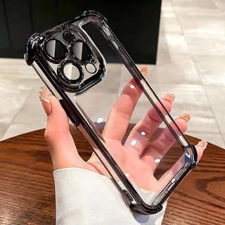 เคส ใส กันกระแทก กันรอยเลนส์กล้อง เคสไอโฟนหรูหราไฮโซ For iPhone 15 14 13 12 11 16 Pro Max 7 8 Plus XS X XR MAX PRO Case