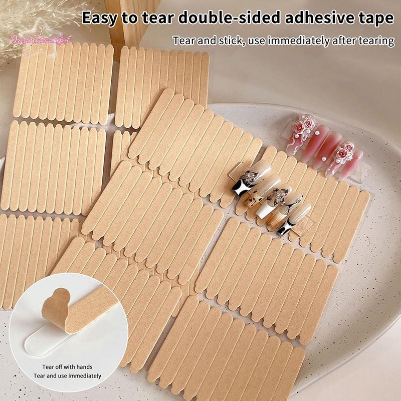  60/66ชิ้นโปร่งใสเทปกาวคู่เล็บปลอมยืนแสดงกาวสติกเกอร์อะคริลิฝึกแสดงบาร์เล็บเครื่องมือใหม่