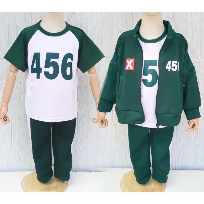 DDS ชุดผู้เล่นเด็ก สควิดเกมส์456 Squid Game 2 เซ็ต 3ชิ้นผ้าวอร์มเกรดพรีเมี่ยม