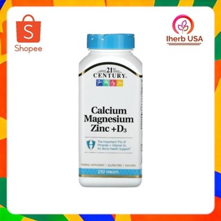 21st Century, Calcium Magnesium Zinc + D3, 250 Tablets