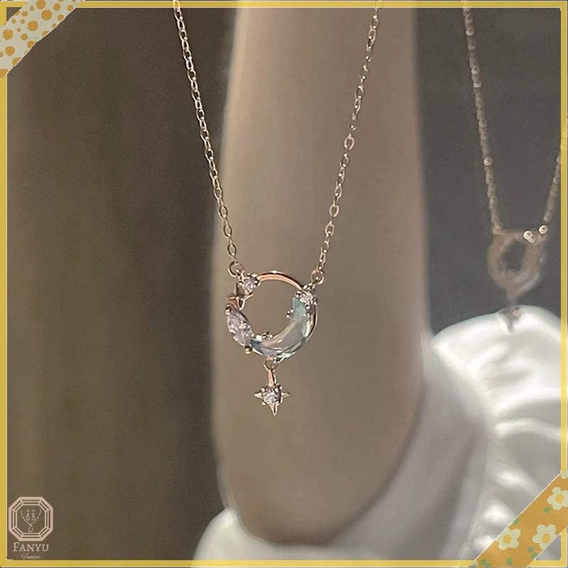 SGL แฟชั่นเกาหลี Hollow Moon จี้สร้อยคอสีเงินสําหรับผู้หญิงงานแต่งงานความงามเครื่องประดับ SGL