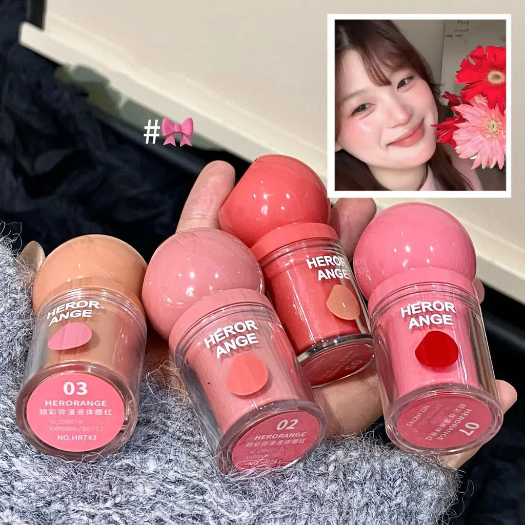 Herorange 8 สี Mushroom Matte Natural Moisturizing Liquid Blush