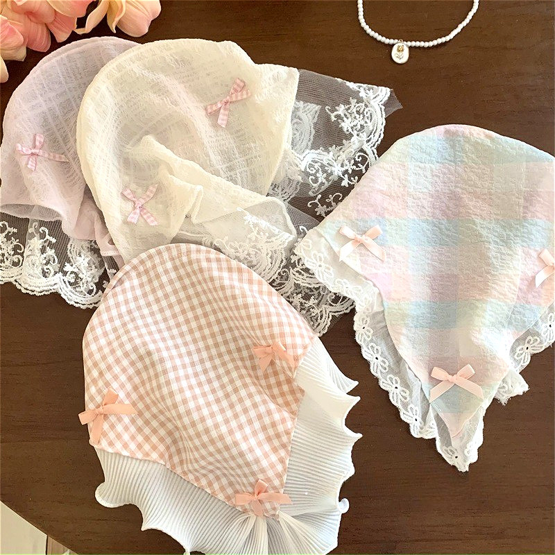 ที่คาดผมลูกไม้ฝรั่งเศสผู้หญิงผ้าโพกหัวสามเหลี่ยมเครื่องประดับผม