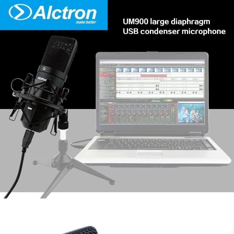 Alctron UM900 microphone คอนเดนเซอร์ USB บันทึกเสียง อัดเสียงร้อง คุณภาพสูง ตัดเสียงรบกวนได้ดี