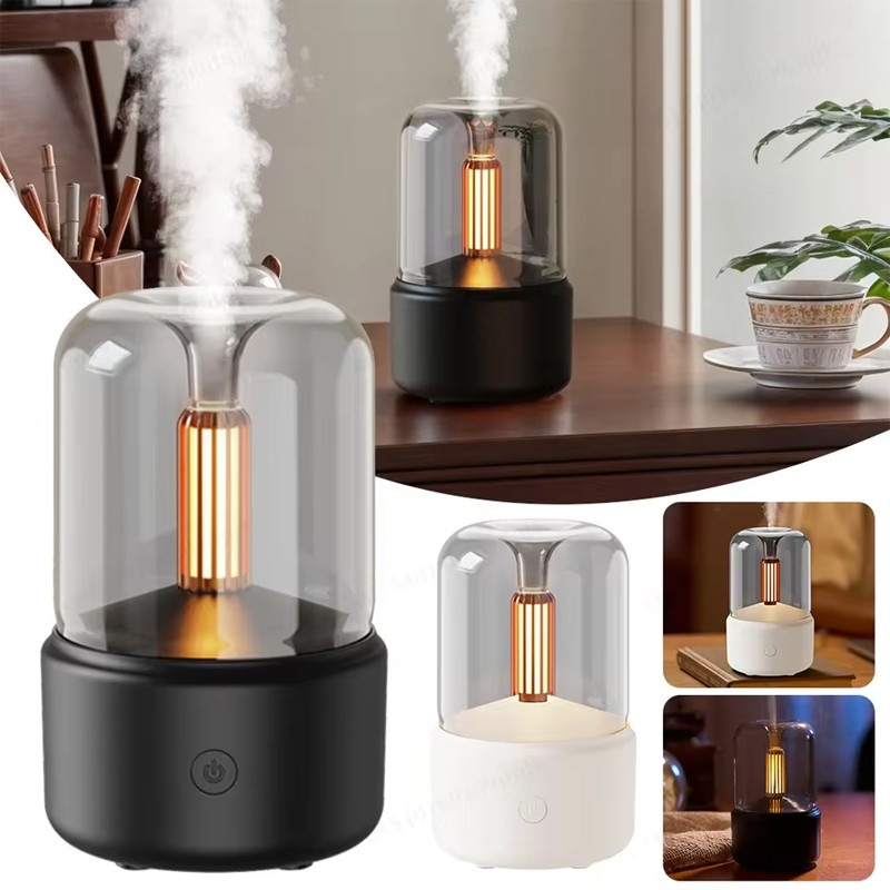 Fonken Portable Mini Aroma Diffuser USB Air Humidifier น้ํามันหอมระเหย Night Light Cold Mist Maker Sprayer สําหรับ Home Office
