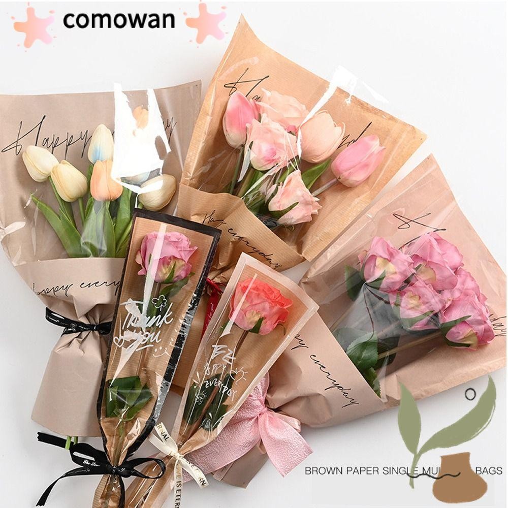 COMOWAN 20/30 ชิ้นถุงบรรจุช่อดอกไม้,แขนห่อโปร่งใสถุงแขนบรรจุกุหลาบ,พลาสติกความจุขนาดใหญ่ถุงบรรจุดอกก