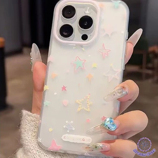 แฟชั่นเต็มหน้าจอดาวน่ารักโปร่งใสเคลือบนุ่ม เคส iPhone 11 17 AIR 13 16 14 12 15 Pro Max 7Plus 15 8 7 14 16 Plus XR XS X