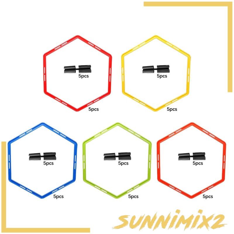 [Sunnimix2] 5x Hex Agility แหวน 19.69 นิ้วอุปกรณ์ออกกําลังกายที่ทนทานแหวนฝึกซ้อมฟุตบอลชุดแหวนออกกําล