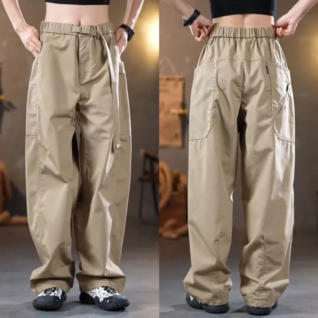 ฤดูใบไม้ผลิบางอเมริกันหลวมผู้ชายกีฬากลางแจ้งกางเกงตรงหลวมแฟชั่นทุกการแข่งขันกางเกงลําลองขากว้าง5.19