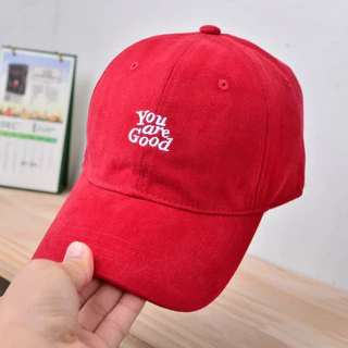 หมวกเบสบอลหญิง สไตล์เกาหลี ✨ ผ้าฝ้ายนุ่ม ปักตัวอักษรอังกฤษ You are good | ปรับขนาดได้ | สีกรีนอินเทรนด์ 2024 หมวกแก๊บ