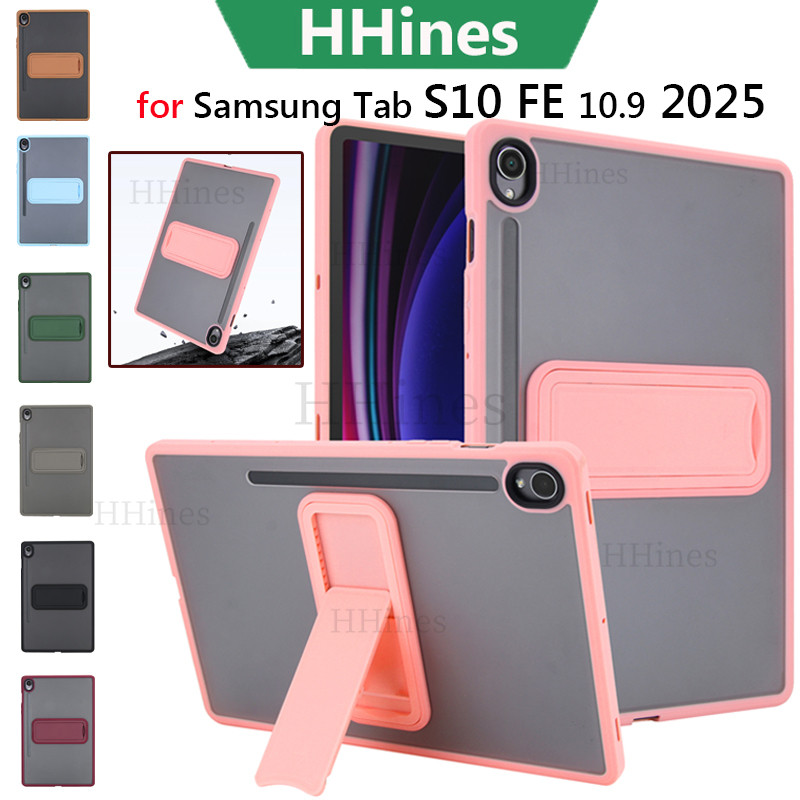 SAMSUNG สําหรับSamsung Galaxy Tab S10 FE 10.9 นิ้ว 2025 X520 A9 X110A9 Plus S9 Tab S9 FE A7 Lite S6 Lite 10.4 นิ้วP620 P625 โปร่งใสขาตั้งกันกระแทกฝาครอบป้องกันพร้อมขาตั้ง