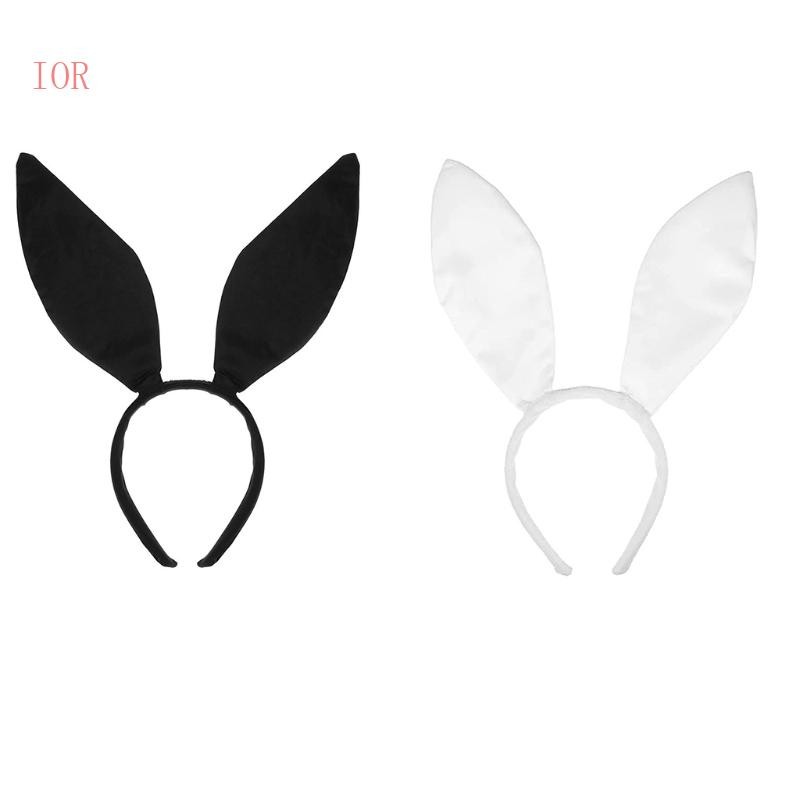 IOR Punk เครื่องประดับผมผู้หญิงนักเรียนล้างหน้า Hairband หูกระต่าย Headbands สีดําสีขาวสีการ์ตูนผม H