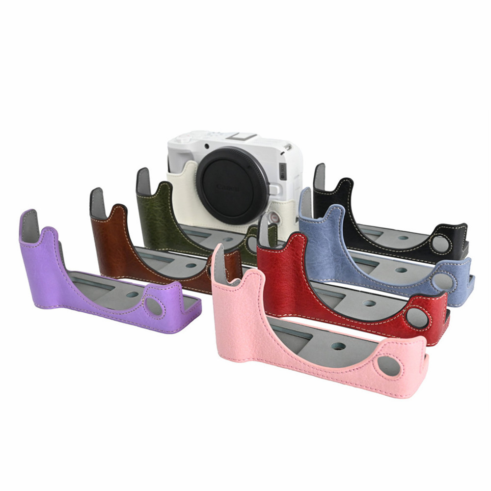 R50V Synthetic Leather Camera Base Body Cover Half Case Protector for Canon EOS R50 V Camera