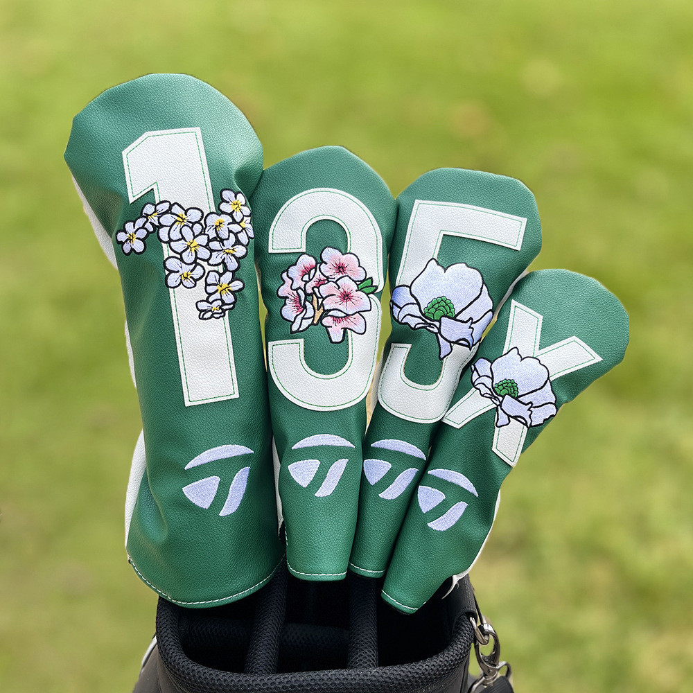 Golf Taylormade Plum Cherry Green Wooden Club Cover Driver Hybrid Wooden Head Protective Cap Cover