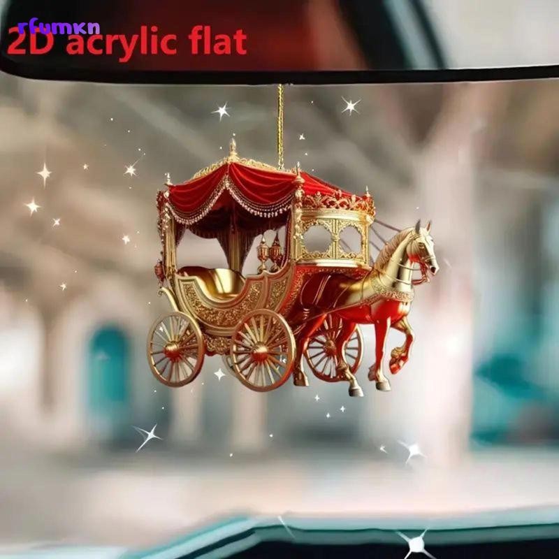 [rfumkn] Carriage เครื่องประดับแขวนคริสต์มาสตกแต่งต้นคริสต์มาสตกแต่งบ้านในร่มพร้อมเชือกสําหรับวันหยุดผนังปีใหม่