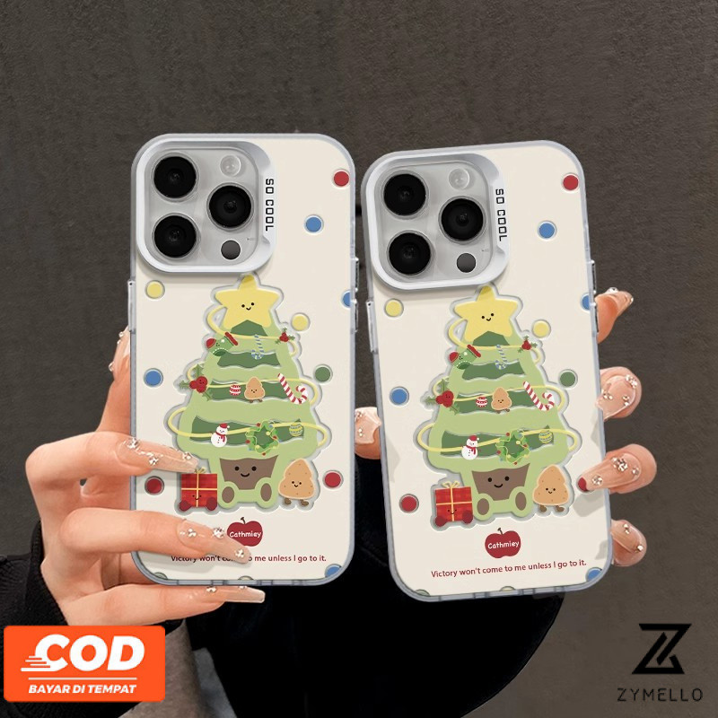 Case สำหรับ OPPO Reno12 F 5G Reno 12 5G Reno12 Pro 5G Reno 11 5G Reno 11 Pro 5G Reno 10 5G Reno 10 Pro 5G Reno 8T 5G Reno 8T 4G Reno 8Z 5G Reno 7Z 5G Reno 8 Reno 7 ต้นคริสต์มาสคริสต์มาสกันกระแทก TPU Mobile P