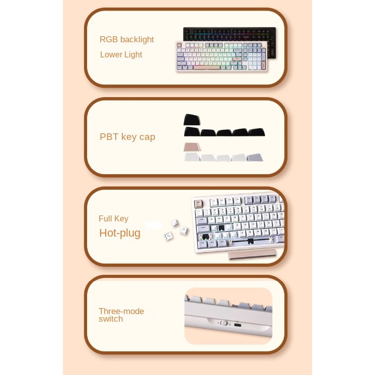 Epomaker Galaxy100 คีย์บอร์ดไร้สายบลูทูธอลูมิเนียมแบบถอดเปลี่ยนได้สามโหมด