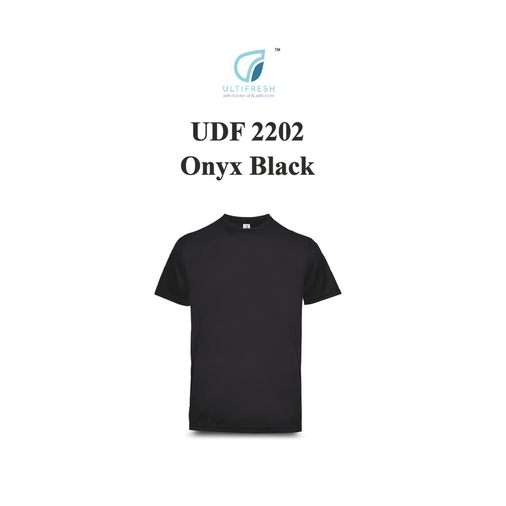 .my Ultifresh UDF2202 Onyx สีดําประสิทธิภาพไมโครไฟเบอร์ Dri-Fit Anti-Bacterial Anti-กลิ่นลูกเรือคอเด