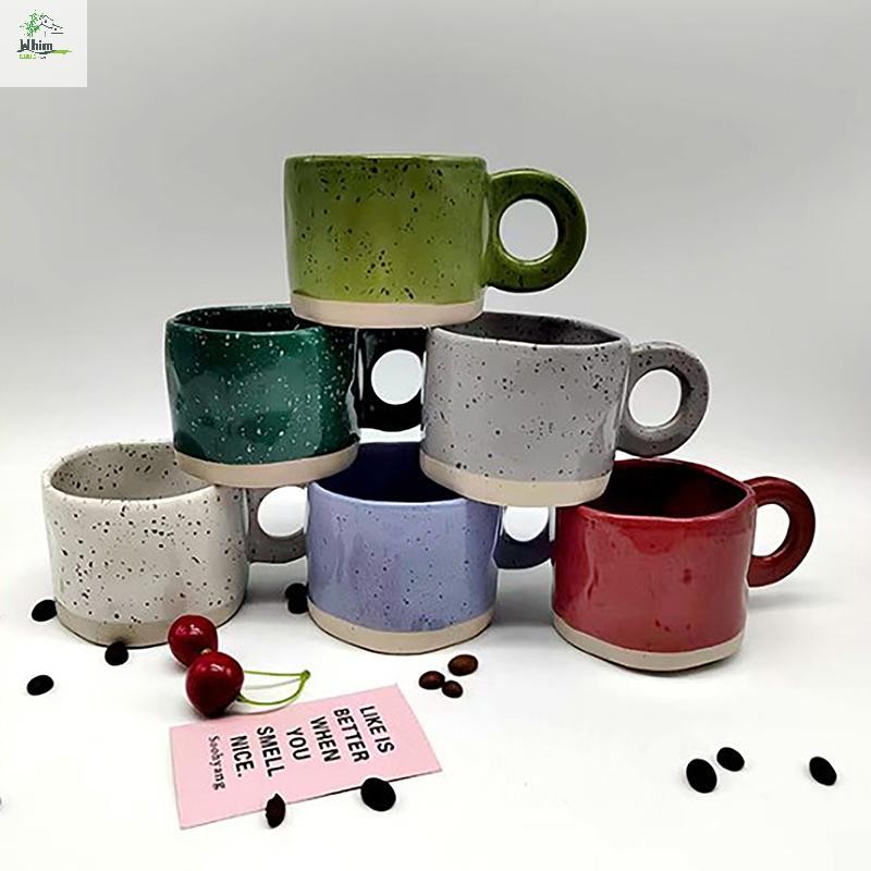 Cod 450ML หลายสีแก้วกาแฟเซรามิค Creative Nordic Handmade ถ้วยแหวนจับแก้วเซรามิคสําหรับกาแฟ Porcelain แก้วเบียร์ถ้วยใหม่