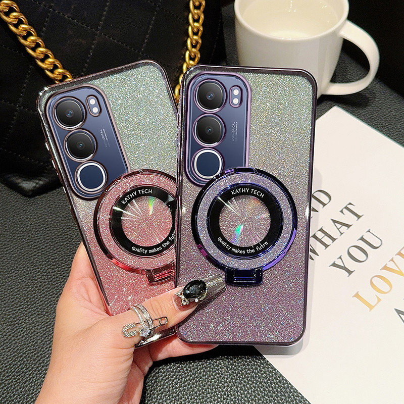เคส Vivo Y19S Y17S Y28S Y18 Y03 Y18E Y03T เคสโทรศัพท์ขาตั้งเงาเคสโทรศัพท์เซ็กซี่ 1ZJSF