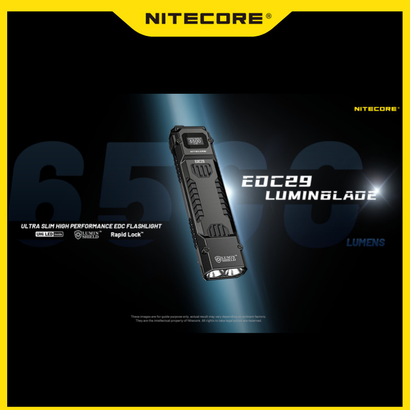 ไฟฉายพกพา Nitecore EDC29, 6500 ลูเมน ชาร์จ USB-C บางและเบา พร้อมโหมดสปอตไลท์, ฟลัดไลท์ และสตรอบ สินค