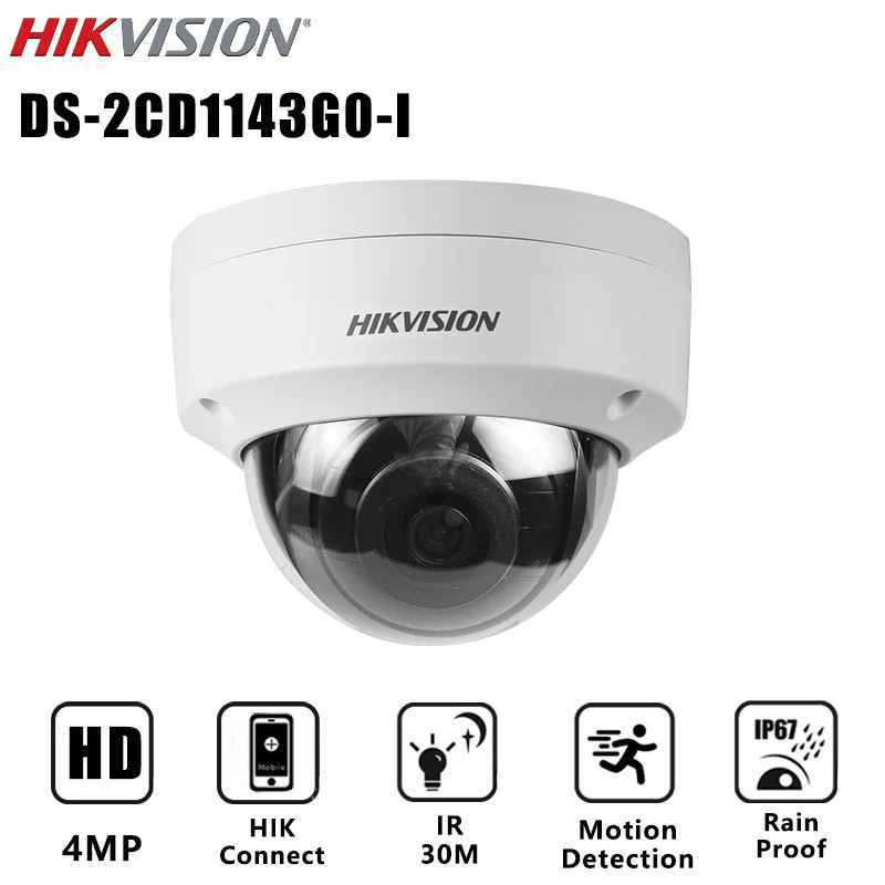 Hikvision Original DS-2CD1143G0-I กล้อง IP 4MP POE กลางแจ้ง IP67 และ IK10 Night Vision 30M Hik-เชื่อ