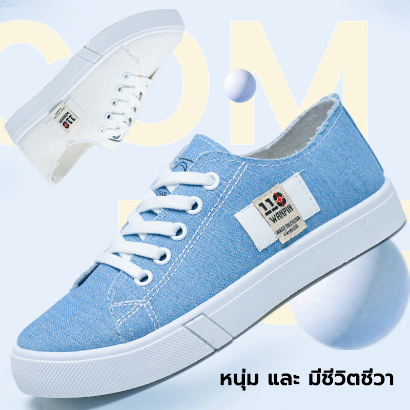 รองเท้าผ้าใบ ใส่อนกประสงค์ แฟชั่น สวมใส่สบาย รองเท้าผ้าใบหญิง ไซส์36-40