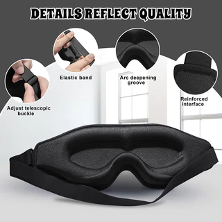 Kiprun 3D Eye Mask สําหรับนอนหลับ,หน่วยความจําโฟม Sleep Eye Mask, 100% Light Blocking Sleep Mask, Ergonomic Zero Eye Pressure Blindfold Eyepatch, Ultra Delicate Soft Skin Friendly Ey
