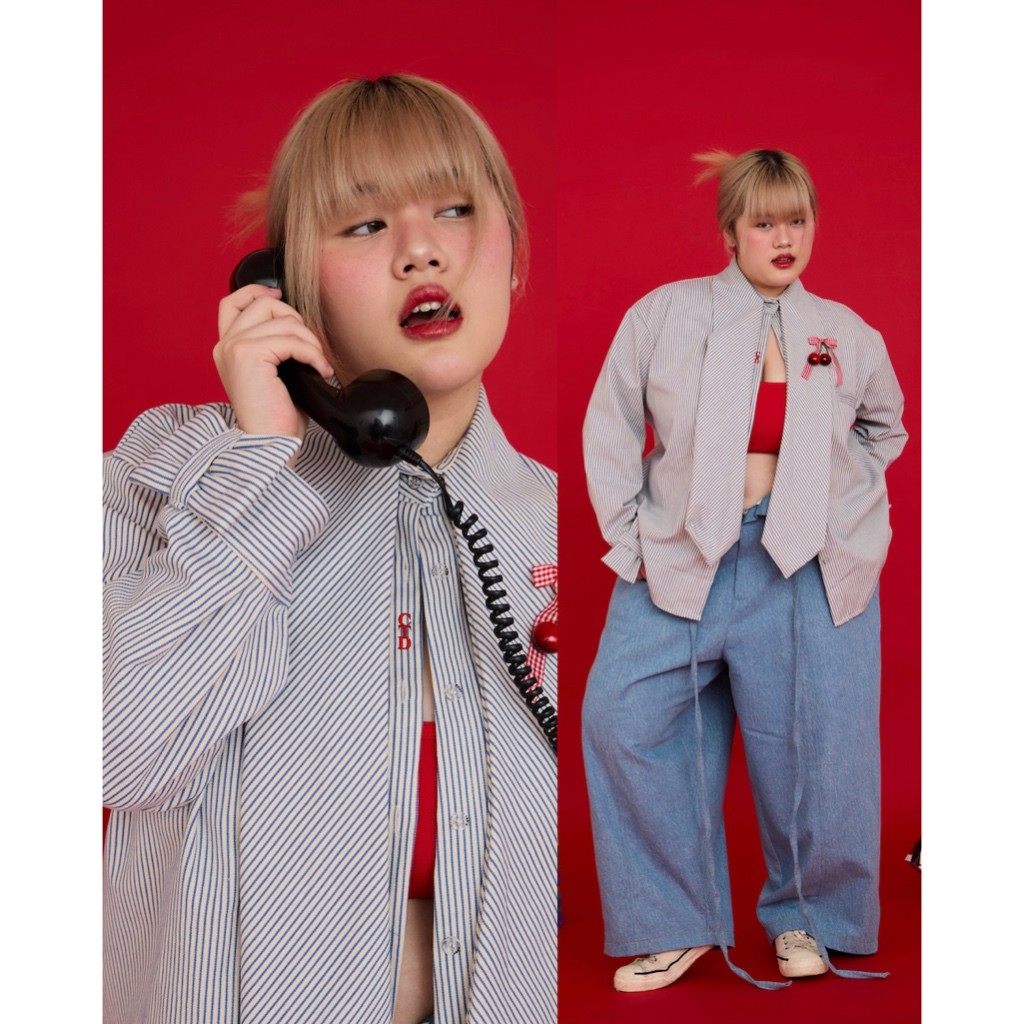 CHER TADA [เฌอธาดา] - Necktie shirt เสื้อเชิ้ต ลายทาง