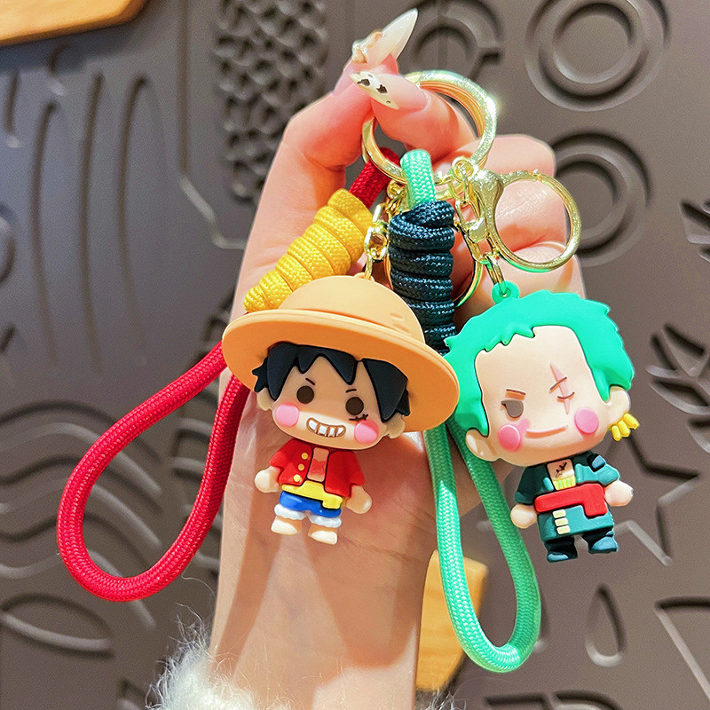 การ์ตูนสร้างสรรค์ หนึ่ง ชิ้นส่วน ลูฟี่ พวงกุญแจ/จี้ตุ๊กตาโซโลน่ารักของขวัญเล็ก ๆ