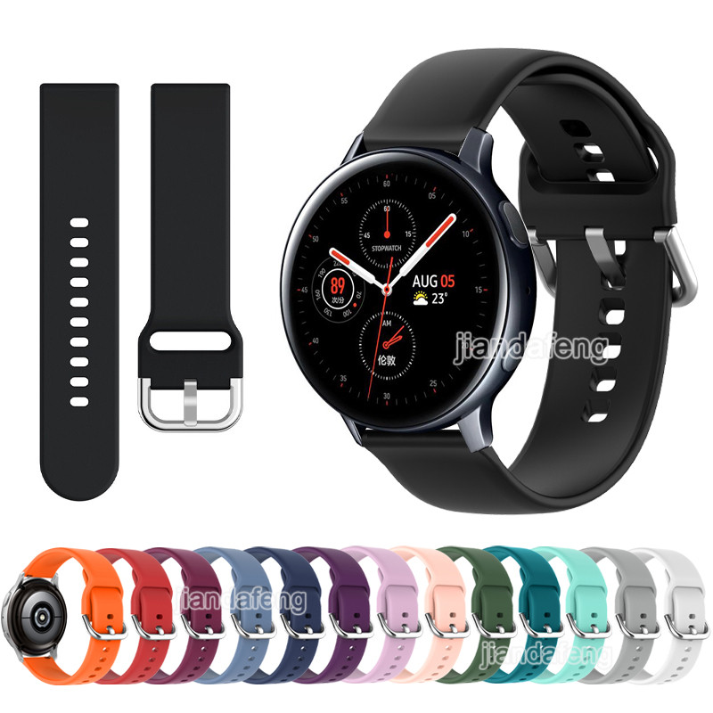 สายรัดซิลิโคนอ่อนนุ่มสําหรับ Samsung Galaxy Watch Active 2 7 6 5 4 40 มม.44 มม.นาฬิกา FE Gear Sport