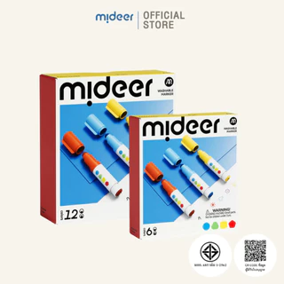 Mideer มิเดียร์ Round-Tip Stamper Washable Marker 2in1 ปากกาเมจิกหัวกลมแบบล้างทำความสะอาดได้ (MD3385-3386)