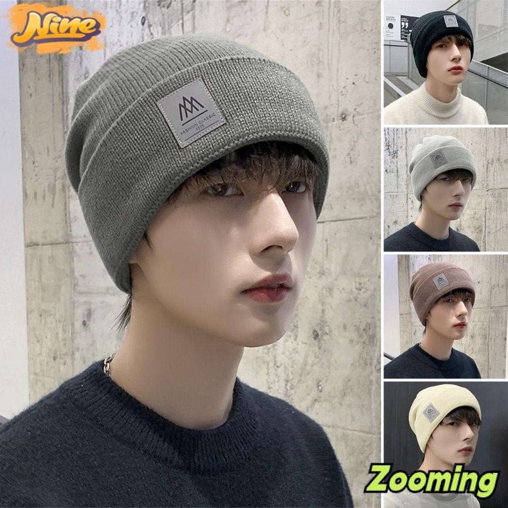 Zooming หมวกถักนิตติ้ง, หมวก Bonnet เย็น, หมวกไหมพรมอเนกประสงค์กันลมแบบสบาย ๆ สําหรับฤดูใบไม้ร่วงฤดูหนาว