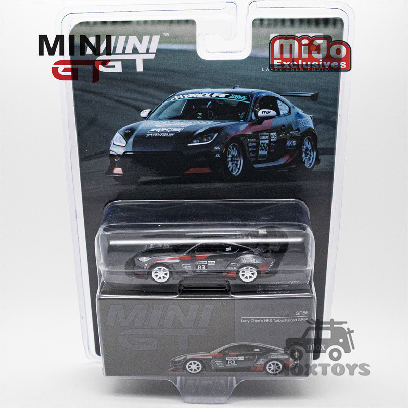 Mini GT 1:64 GR86 Larry Chens HKS Turbocharged GR86 LHD รถโมเดลDiecast