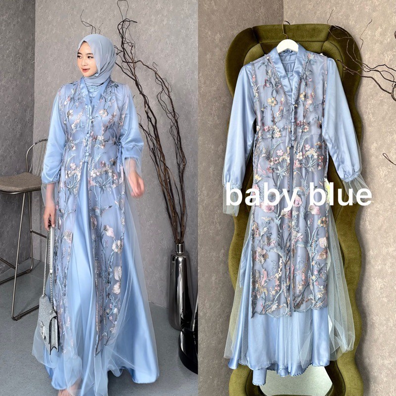 TILE GARDEN DRESS, OUTER DRESS, BUSUI AMIRA DRESS, WEDDING DRESS, ชุด BRUKAT, MUSLIM WEDDING DRESS