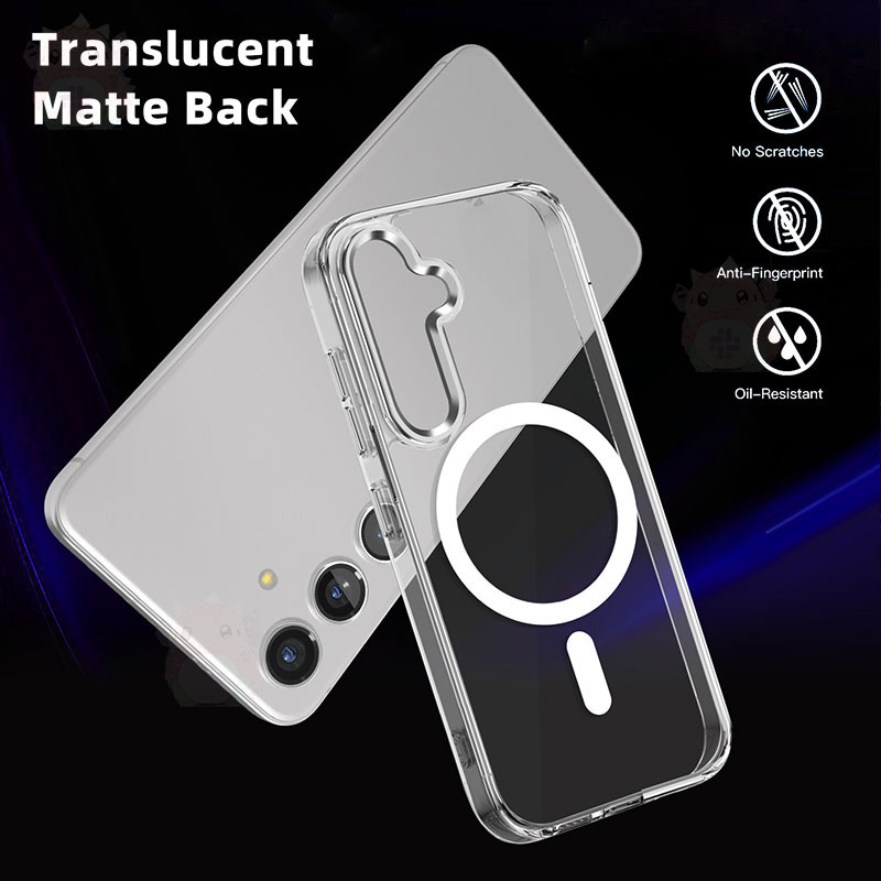 Fro Samsung Galaxy S25 S24 S23 S22 S21 S20 FE Note 20 Ultra 10 Plus Z พับ 6 Z พับ 5 Z พับ 4 Z Flip 5 Z Flip 4 Z Flip 3 A55 A16 ถุงลมนิรภัย anti drop อะคริลิค เปลือกแข็งแม่เหล็ก