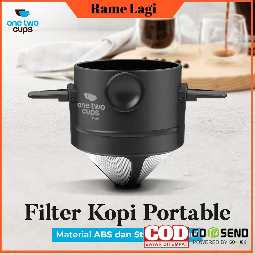 One Two Cups Portable Cone Coffee Dripper Filter - F-401 - 7CHKFQBK
